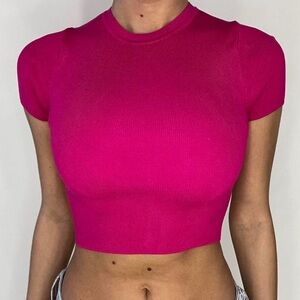 Zara Hot Pink Sweater Crop Top